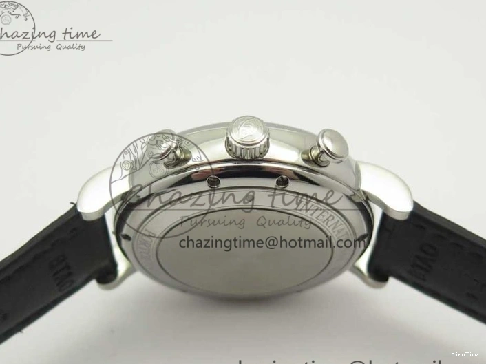 MIROTIME 0129 Snug Portofino IW391022 SS ZK 1:1 Best Edition White Dial Gold Markers On Black Leather Strap A 7130